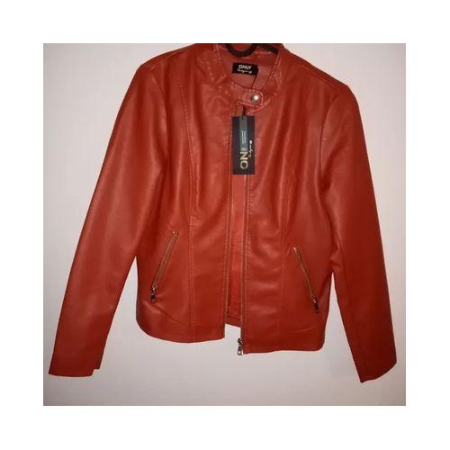 Blouson simili cuir online rouge femme